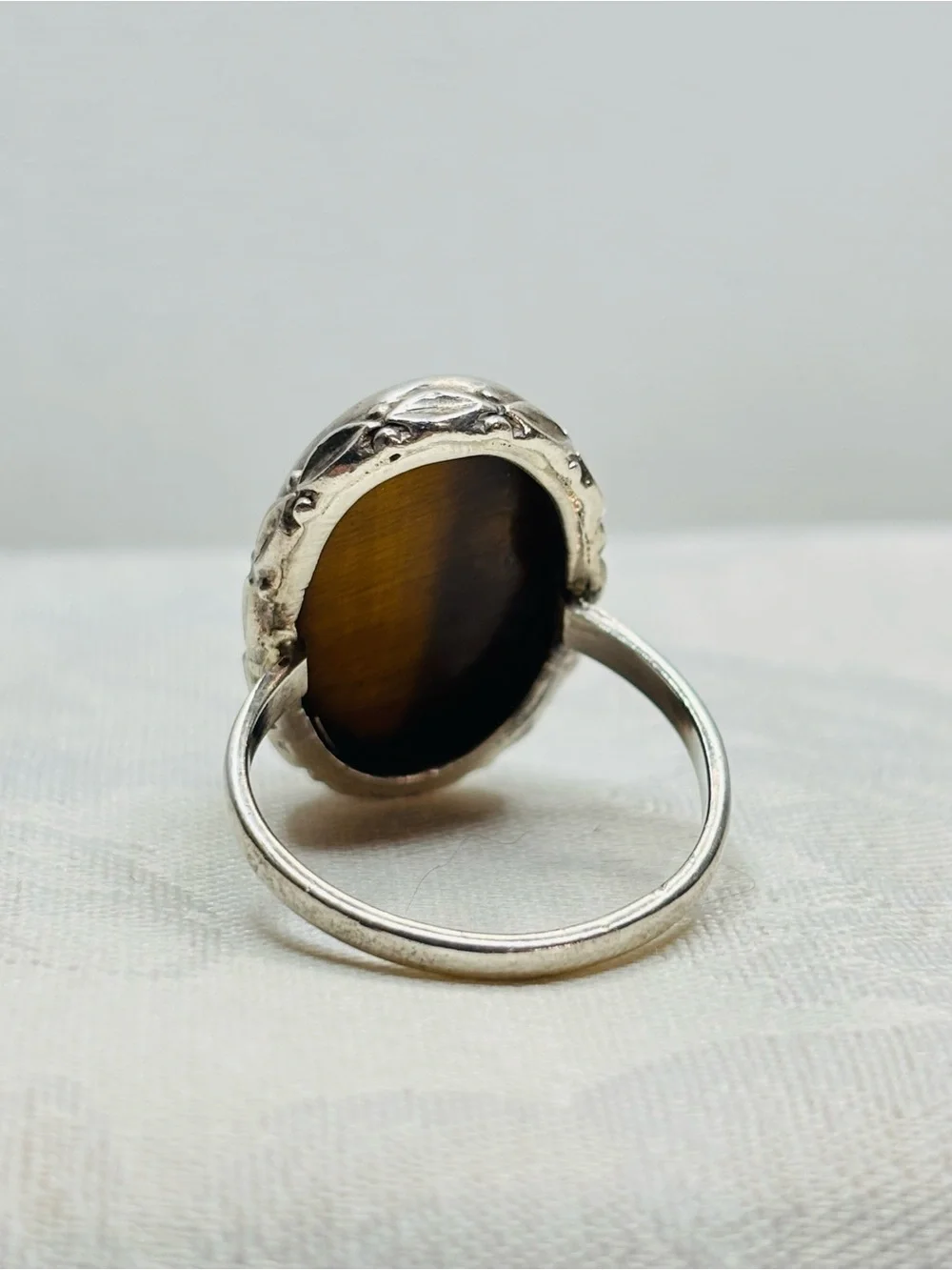 Tiger Eye Sterling Silver Ring Size 8.5